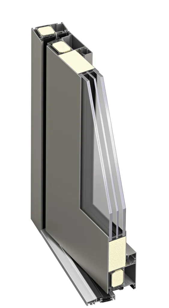 Weru aluminium voordeur doorsnede Atris