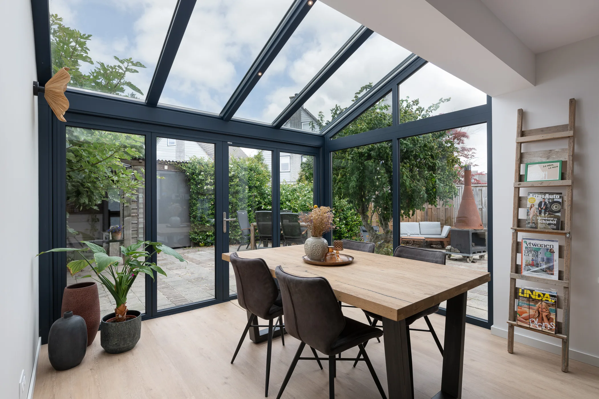 Overzicht Solarlux serre blauw, akzent plus serre dak